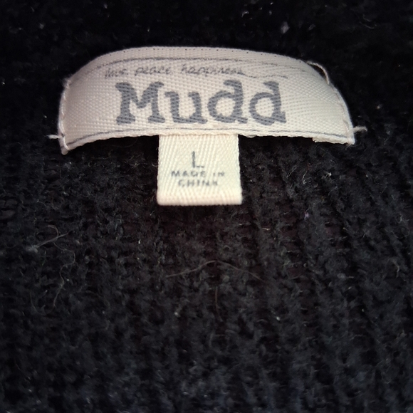 Mudd Y2K Bouclé Contrast Print Draped Front Waterfall Cardigan - Picture 6 of 9